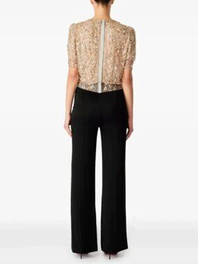 Jenny Packham Black Wide Leg Trousers Sample Size 6 28in Waist Showroom